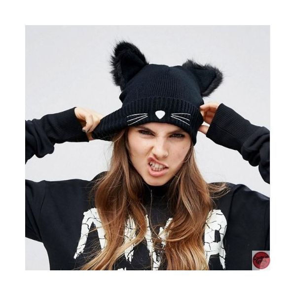 🧢 Gorro Mujer Invierno Orejitas de Gato Gorros de Moda ...