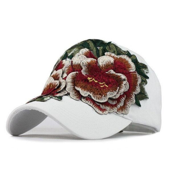 Gorra Flor Rosa Pétalos Bordado Alta...